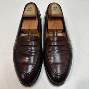 FULLY RESOLED Alden 682 Dark Brown Calfskin Full Strap Penny Loafer USA 10.5 D